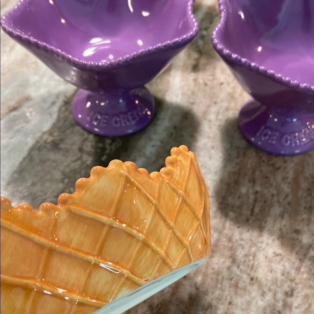 Colorful Ceramic Ice Cream Dish Set - Picture 4 of 14